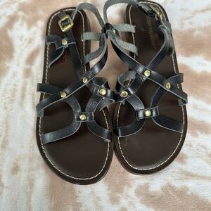 Women's Black Strappy Sandals 6.5